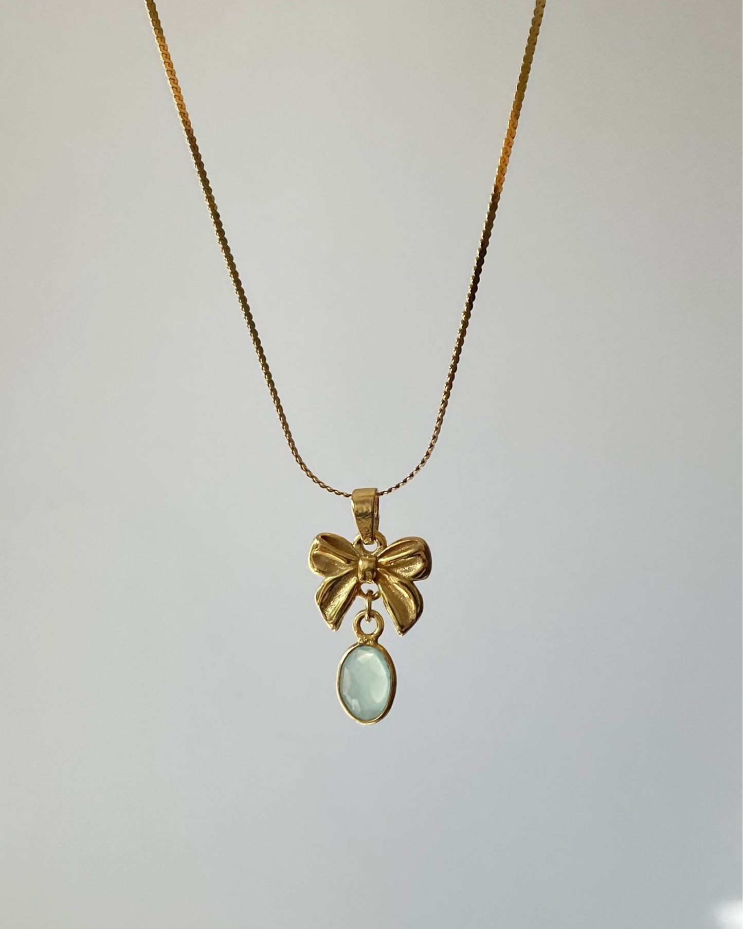 Naszyjnik Jasmine z chalcedonem zielonym
