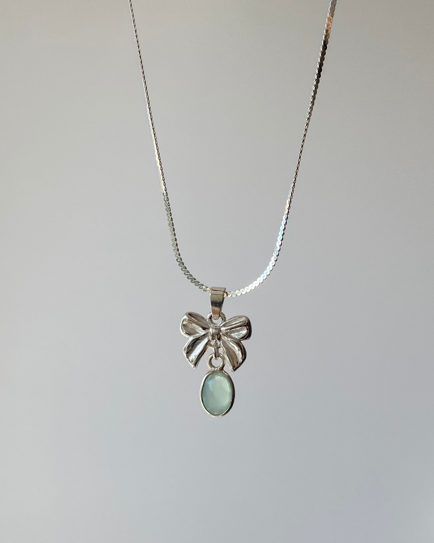 Naszyjnik Jasmine z chalcedonem zielonym