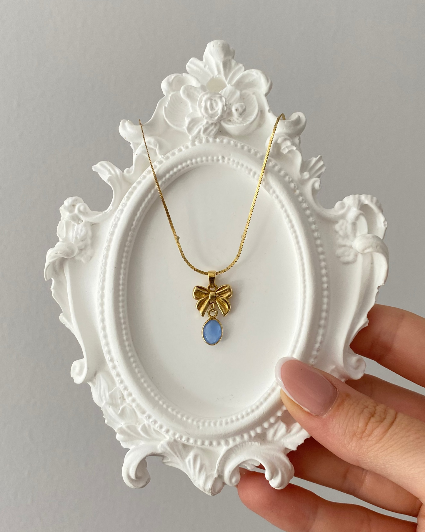 Naszyjnik Cinderella z chalcedonem niebieskim