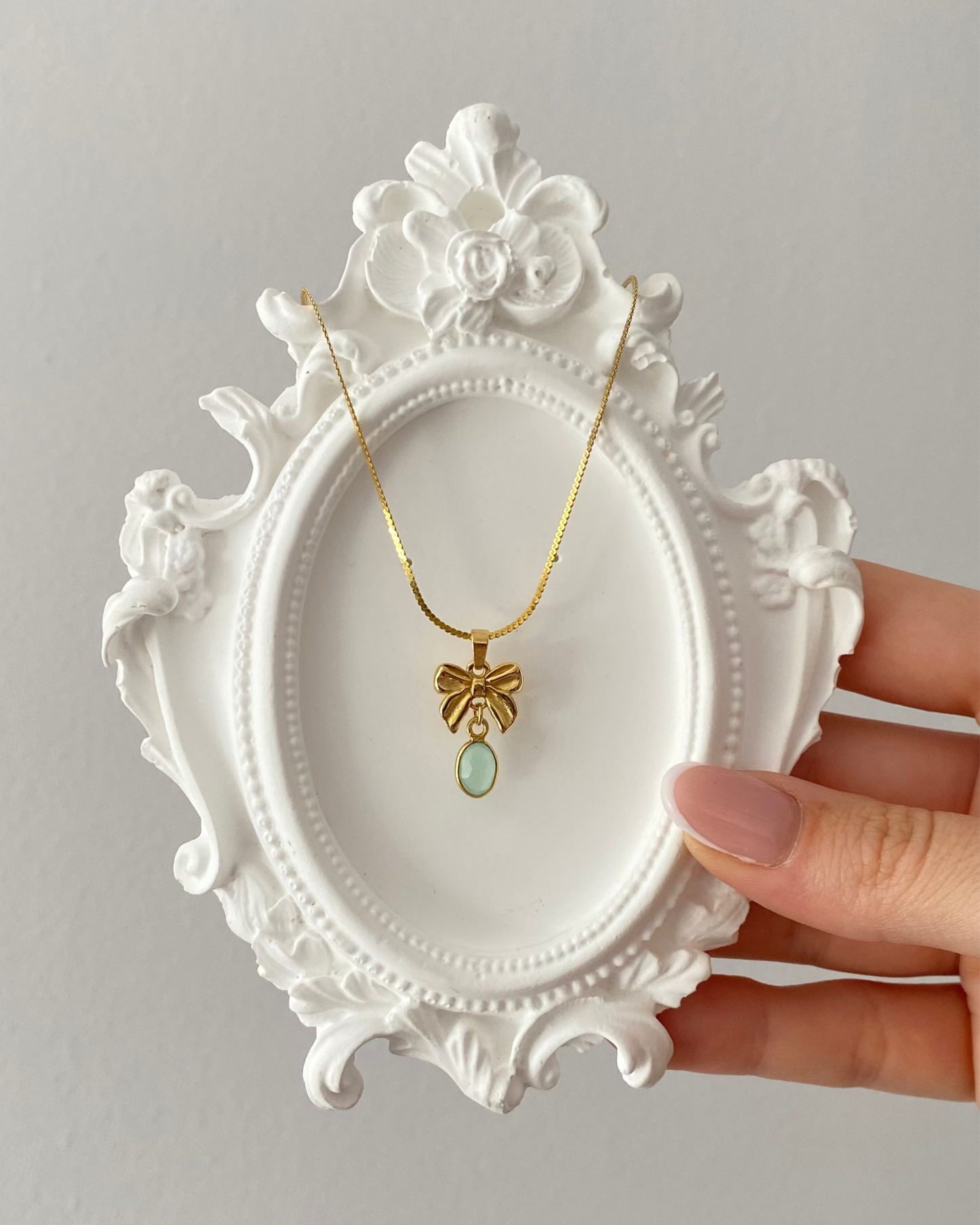 Naszyjnik Jasmine z chalcedonem zielonym