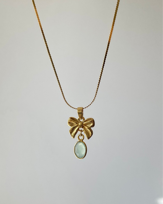 Naszyjnik Jasmine z chalcedonem zielonym