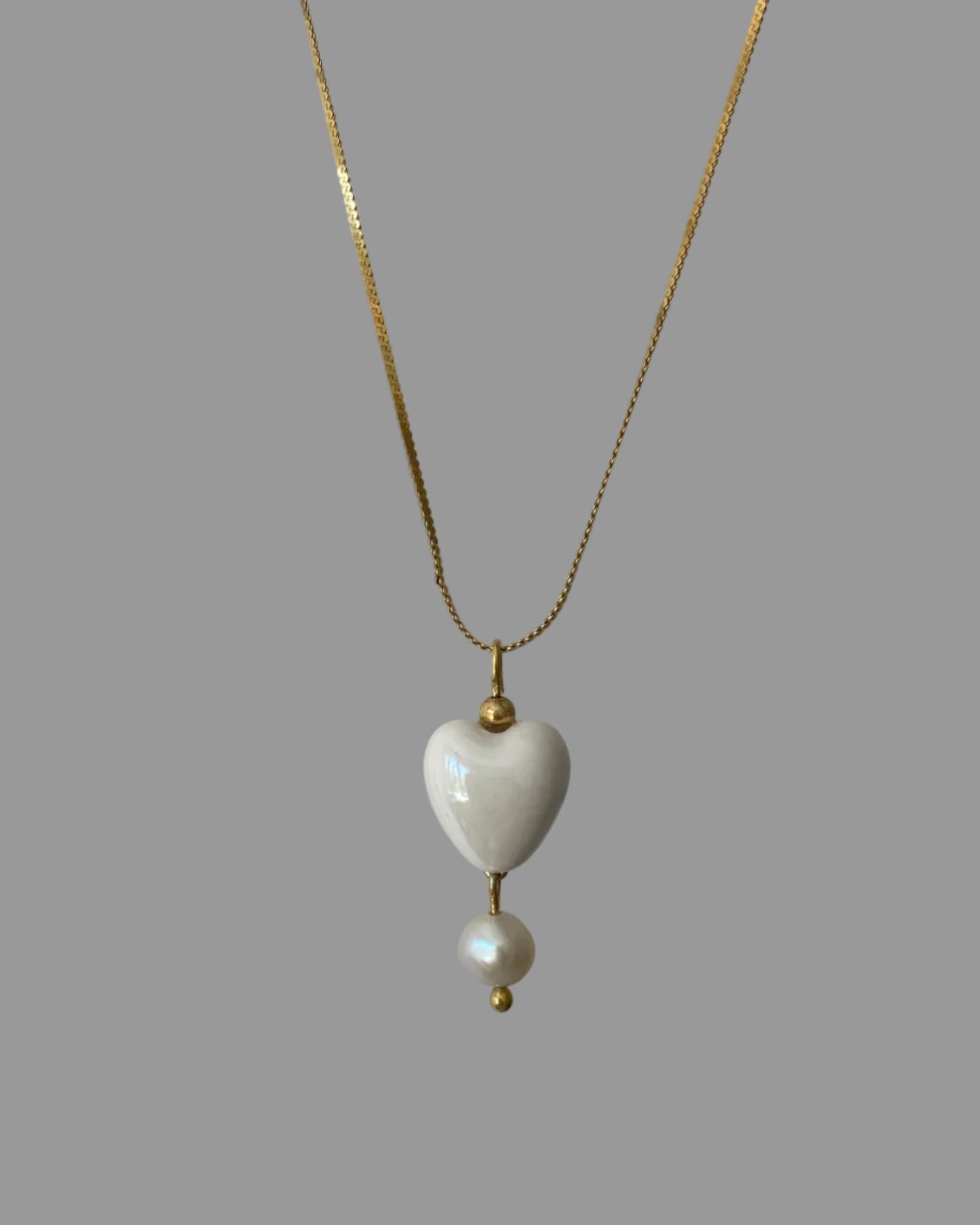 Naszyjnik Vintage Heart - srebro pozłacane