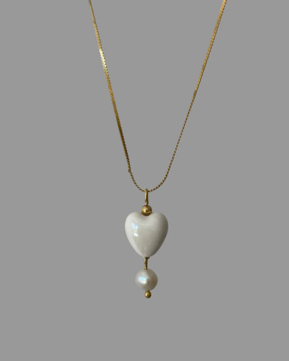 Naszyjnik Vintage Heart - srebro pozłacane